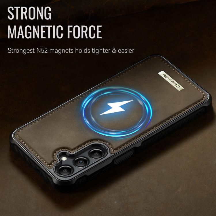 For Samsung Galaxy A14 / M44 5G CaseMe C69 Series Magnetic Vegan Leather Back Phone Case