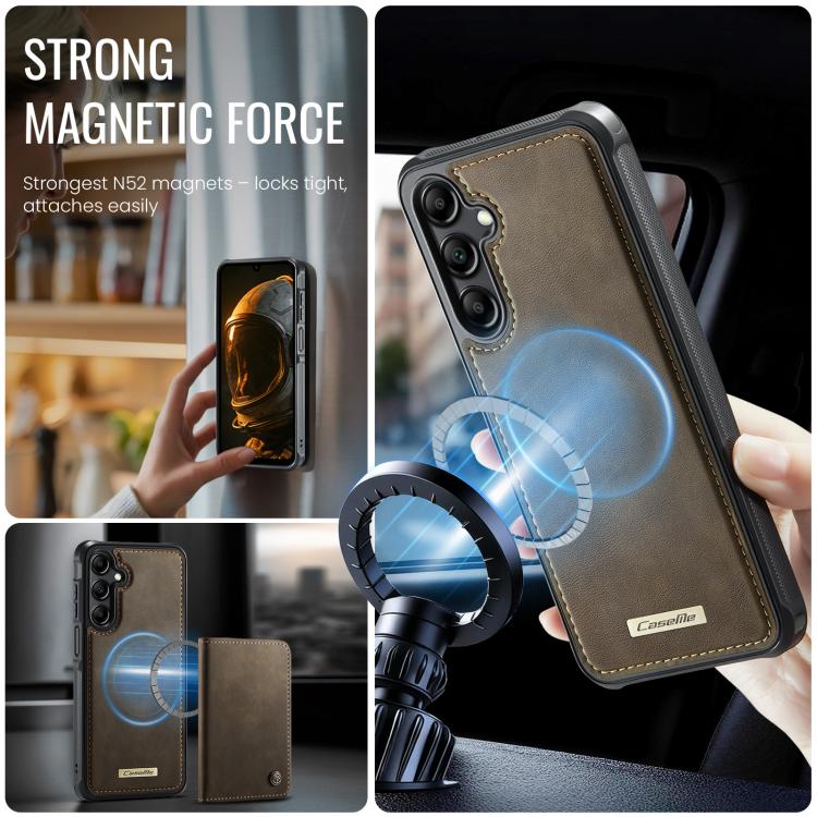 For Samsung Galaxy A14 / M44 5G CaseMe C69 Series Magnetic Vegan Leather Back Phone Case
