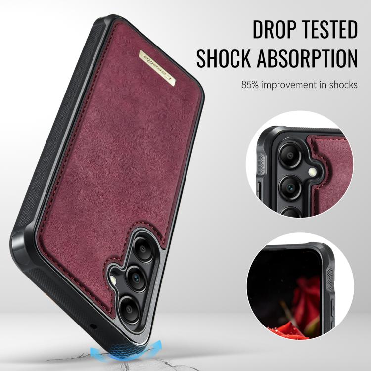 For Samsung Galaxy A14 / M44 5G CaseMe C69 Series Magnetic Vegan Leather Back Phone Case
