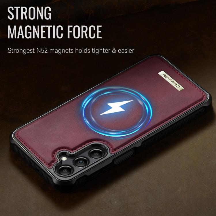 For Samsung Galaxy A14 / M44 5G CaseMe C69 Series Magnetic Vegan Leather Back Phone Case