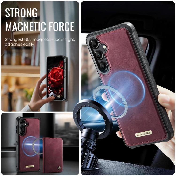 For Samsung Galaxy A14 / M44 5G CaseMe C69 Series Magnetic Vegan Leather Back Phone Case