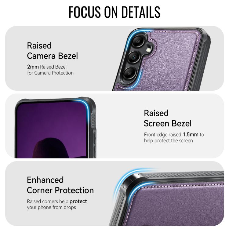 For Samsung Galaxy A14 / M44 5G CaseMe C69 Series Magnetic Vegan Leather Back Phone Case