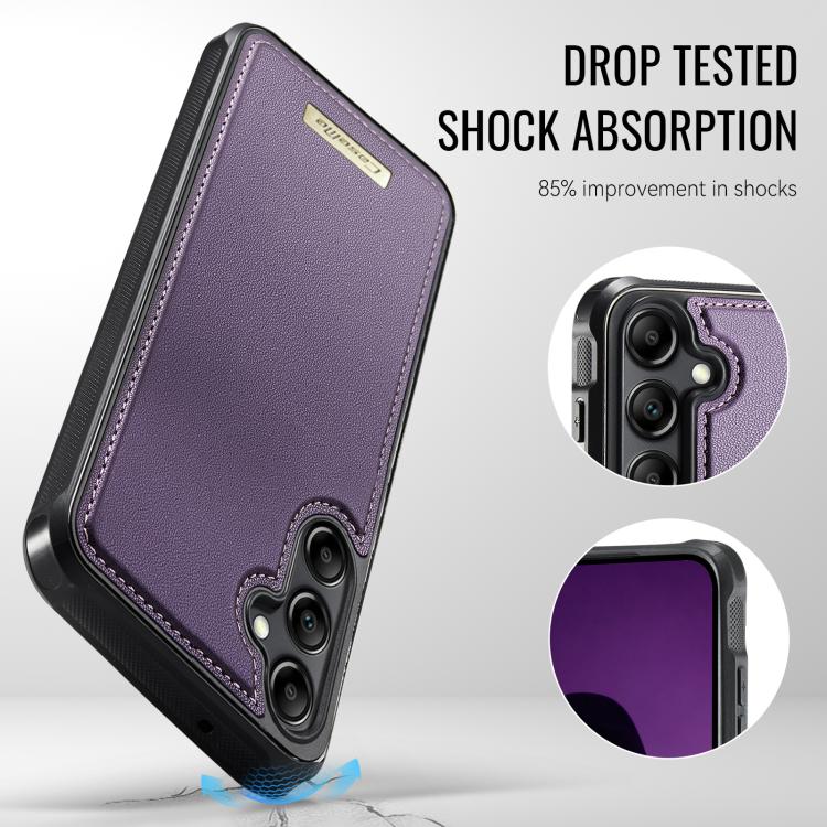 For Samsung Galaxy A14 / M44 5G CaseMe C69 Series Magnetic Vegan Leather Back Phone Case