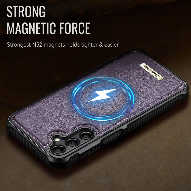 For Samsung Galaxy A14 / M44 5G CaseMe C69 Series Magnetic Vegan Leather Back Phone Case