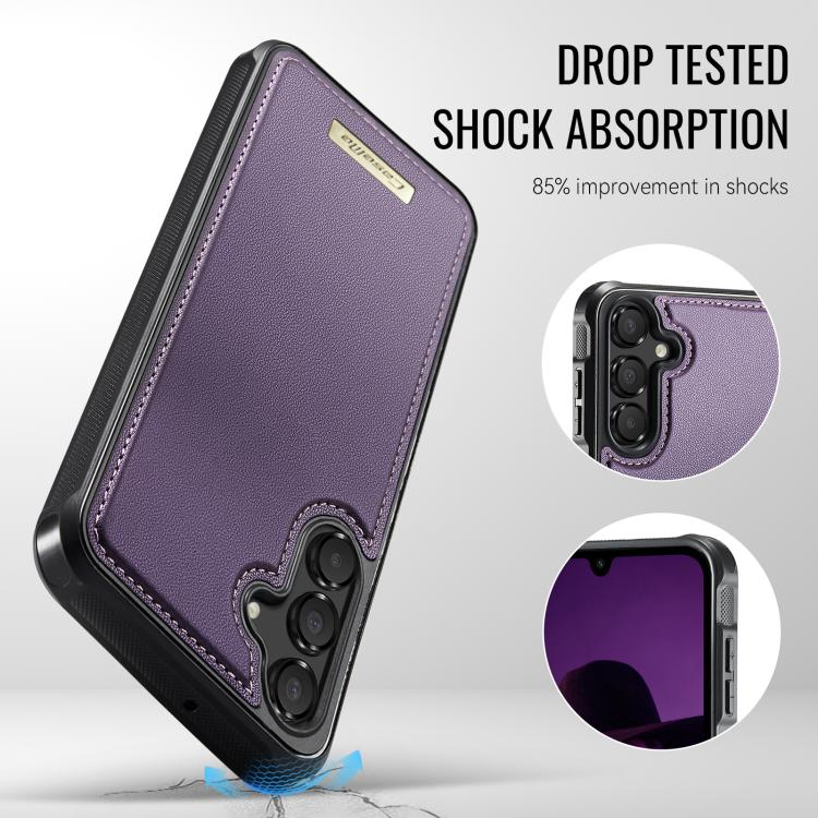 For Samsung Galaxy A15 4G / 5G CaseMe C69 Series Magnetic Vegan Leather Back Phone Case