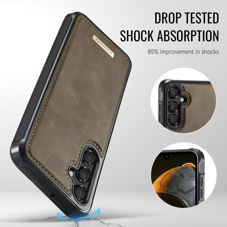For Samsung Galaxy A16 4G / 5G CaseMe C69 Series Magnetic Vegan Leather Back Phone Case