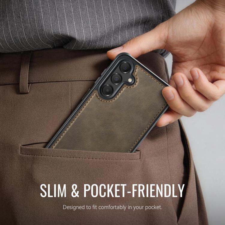 For Samsung Galaxy A16 4G / 5G CaseMe C69 Series Magnetic Vegan Leather Back Phone Case