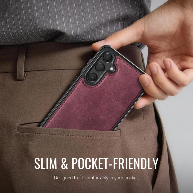 For Samsung Galaxy A16 4G / 5G CaseMe C69 Series Magnetic Vegan Leather Back Phone Case