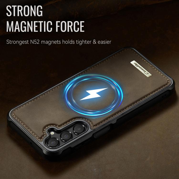 For Samsung Galaxy A17 CaseMe C69 Series Magnetic Vegan Leather Back Phone Case
