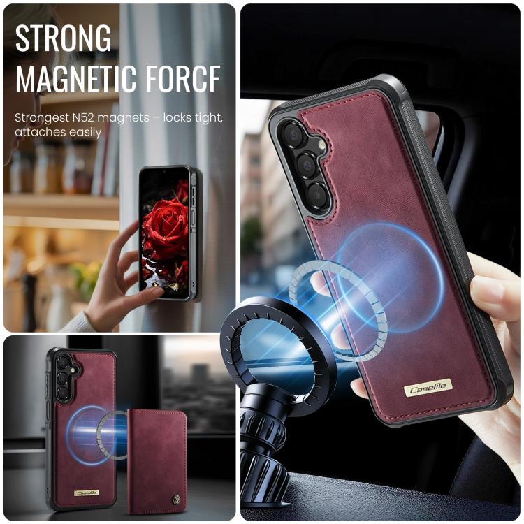For Samsung Galaxy A17 CaseMe C69 Series Magnetic Vegan Leather Back Phone Case