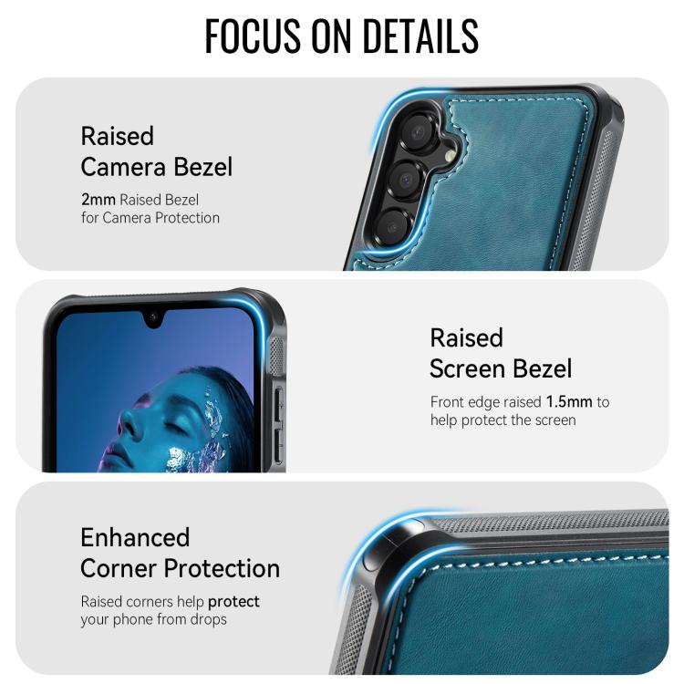 For Samsung Galaxy A17 CaseMe C69 Series Magnetic Vegan Leather Back Phone Case