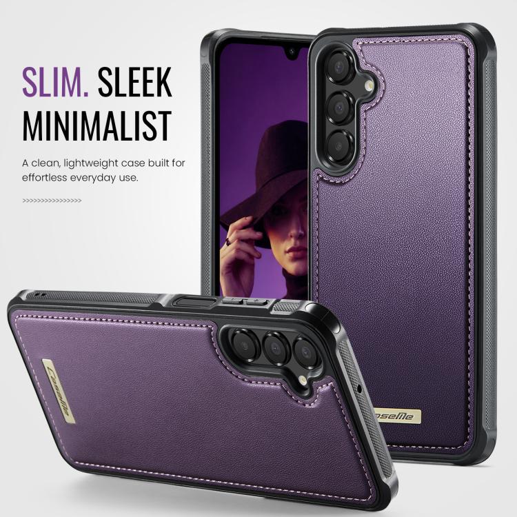 For Samsung Galaxy A17 CaseMe C69 Series Magnetic Vegan Leather Back Phone Case