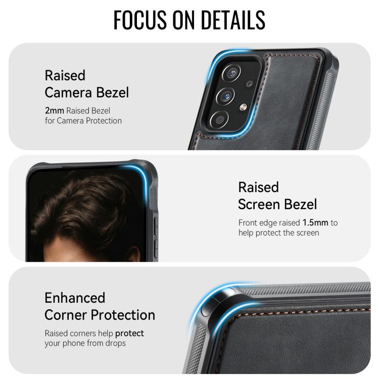 For Samsung Galaxy A52 / A52s 5G CaseMe C69 Series Magnetic Vegan Leather Back Phone Case