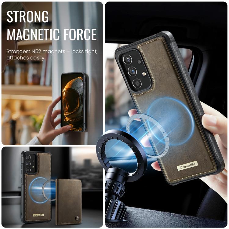 For Samsung Galaxy A52 / A52s 5G CaseMe C69 Series Magnetic Vegan Leather Back Phone Case
