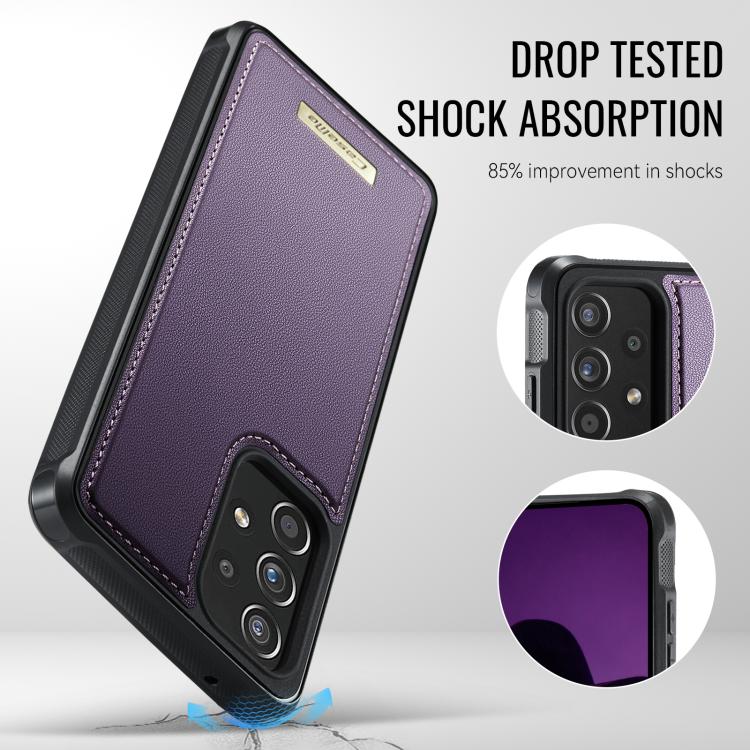 For Samsung Galaxy A52 / A52s 5G CaseMe C69 Series Magnetic Vegan Leather Back Phone Case