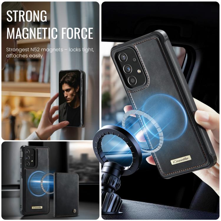 For Samsung Galaxy A53 5G CaseMe C69 Series Magnetic Vegan Leather Back Phone Case