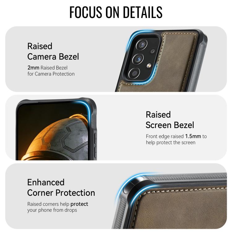 For Samsung Galaxy A53 5G CaseMe C69 Series Magnetic Vegan Leather Back Phone Case