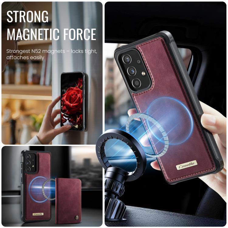 For Samsung Galaxy A53 5G CaseMe C69 Series Magnetic Vegan Leather Back Phone Case