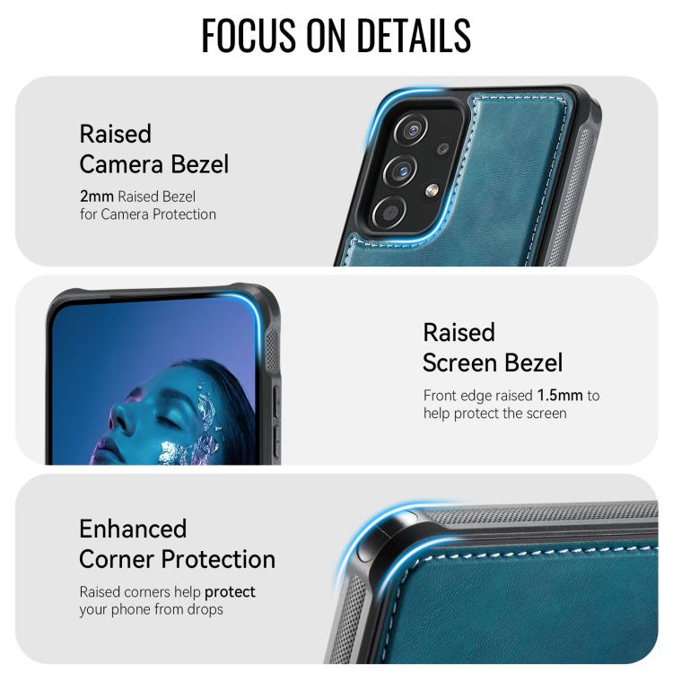 For Samsung Galaxy A53 5G CaseMe C69 Series Magnetic Vegan Leather Back Phone Case