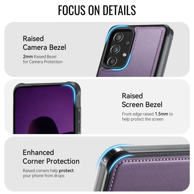 For Samsung Galaxy A53 5G CaseMe C69 Series Magnetic Vegan Leather Back Phone Case