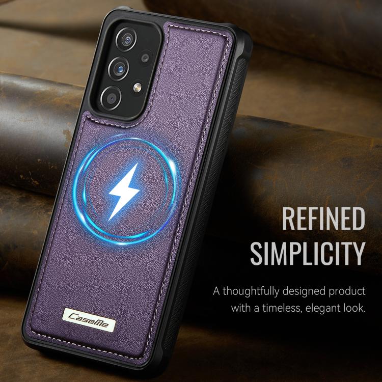 For Samsung Galaxy A53 5G CaseMe C69 Series Magnetic Vegan Leather Back Phone Case