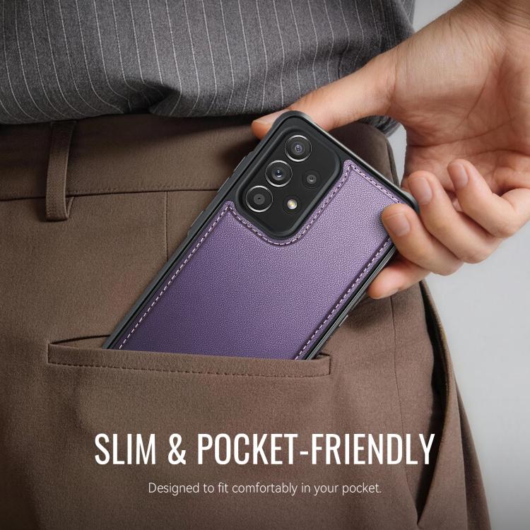 For Samsung Galaxy A53 5G CaseMe C69 Series Magnetic Vegan Leather Back Phone Case
