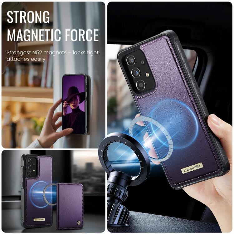For Samsung Galaxy A53 5G CaseMe C69 Series Magnetic Vegan Leather Back Phone Case