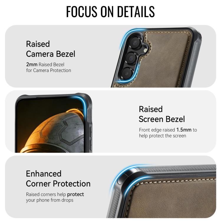 For Samsung Galaxy A54 5G CaseMe C69 Series Magnetic Vegan Leather Back Phone Case
