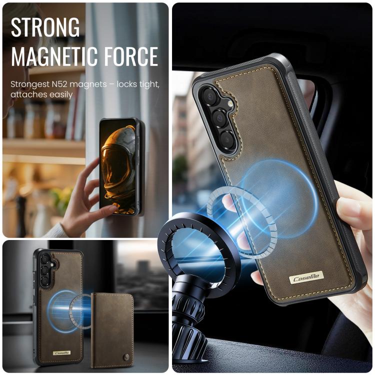 For Samsung Galaxy A54 5G CaseMe C69 Series Magnetic Vegan Leather Back Phone Case