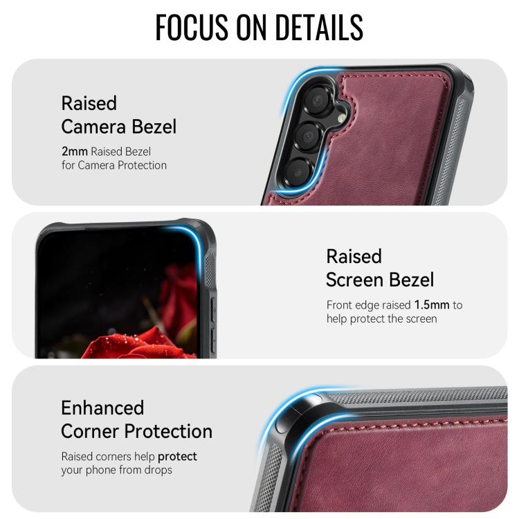 For Samsung Galaxy A54 5G CaseMe C69 Series Magnetic Vegan Leather Back Phone Case