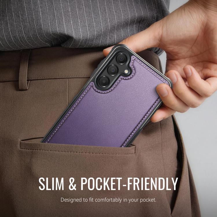 For Samsung Galaxy A54 5G CaseMe C69 Series Magnetic Vegan Leather Back Phone Case