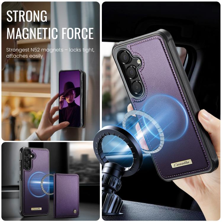 For Samsung Galaxy A54 5G CaseMe C69 Series Magnetic Vegan Leather Back Phone Case