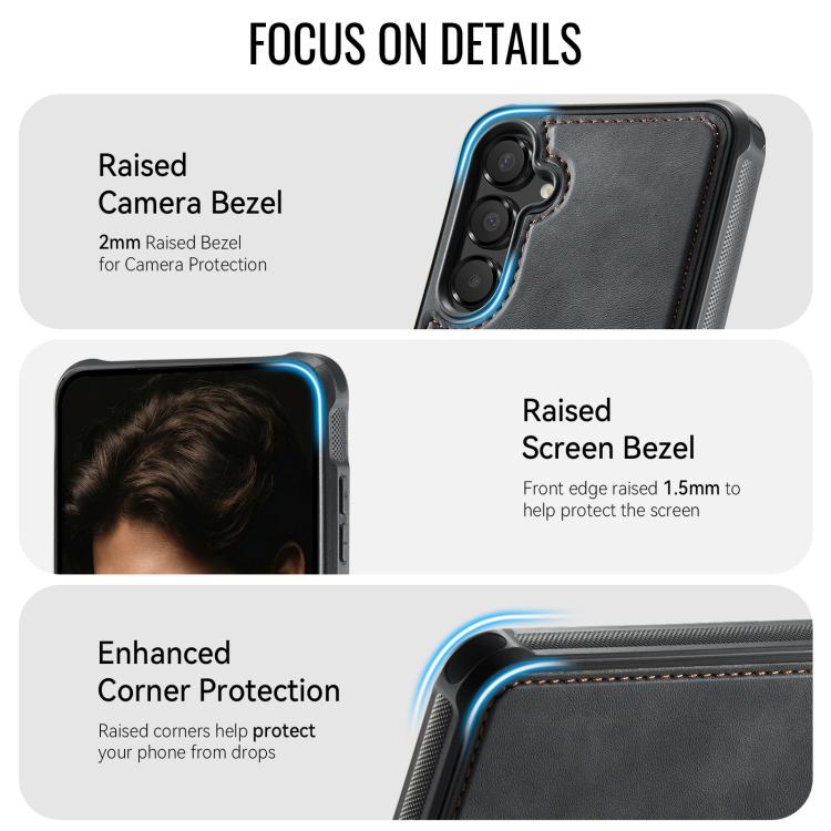 For Samsung Galaxy A55 5G / A35 5G CaseMe C69 Series Magnetic Vegan Leather Back Phone Case