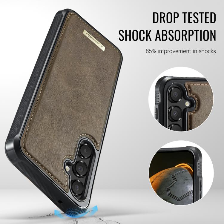 For Samsung Galaxy A55 5G / A35 5G CaseMe C69 Series Magnetic Vegan Leather Back Phone Case