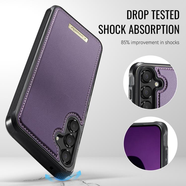 For Samsung Galaxy A55 5G / A35 5G CaseMe C69 Series Magnetic Vegan Leather Back Phone Case