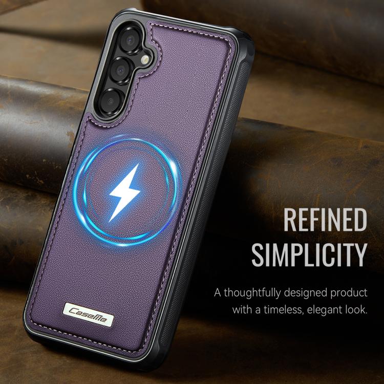 For Samsung Galaxy A55 5G / A35 5G CaseMe C69 Series Magnetic Vegan Leather Back Phone Case