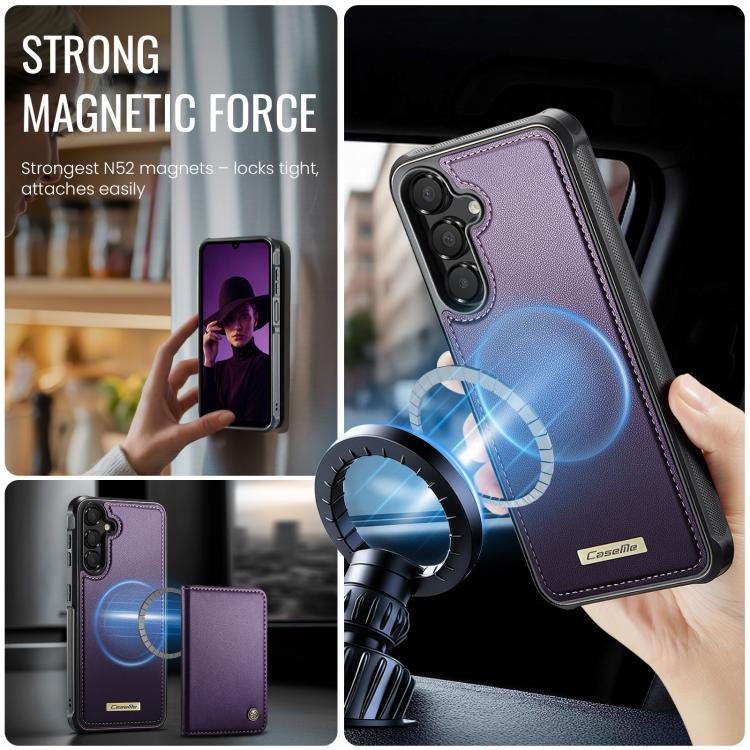 For Samsung Galaxy A55 5G / A35 5G CaseMe C69 Series Magnetic Vegan Leather Back Phone Case