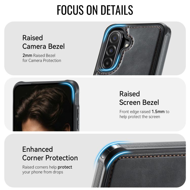 For Samsung Galaxy A56 5G CaseMe C69 Series Magnetic Vegan Leather Back Phone Case