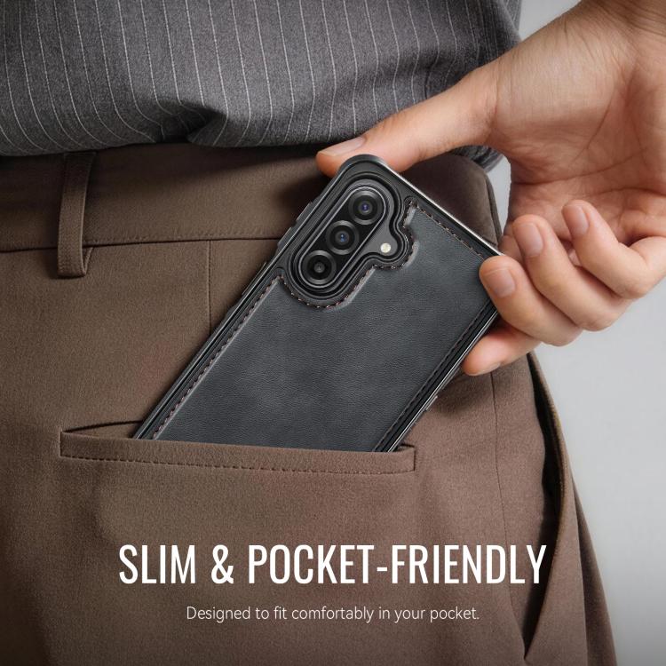 For Samsung Galaxy A56 5G CaseMe C69 Series Magnetic Vegan Leather Back Phone Case