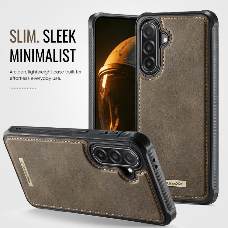 For Samsung Galaxy A56 5G CaseMe C69 Series Magnetic Vegan Leather Back Phone Case