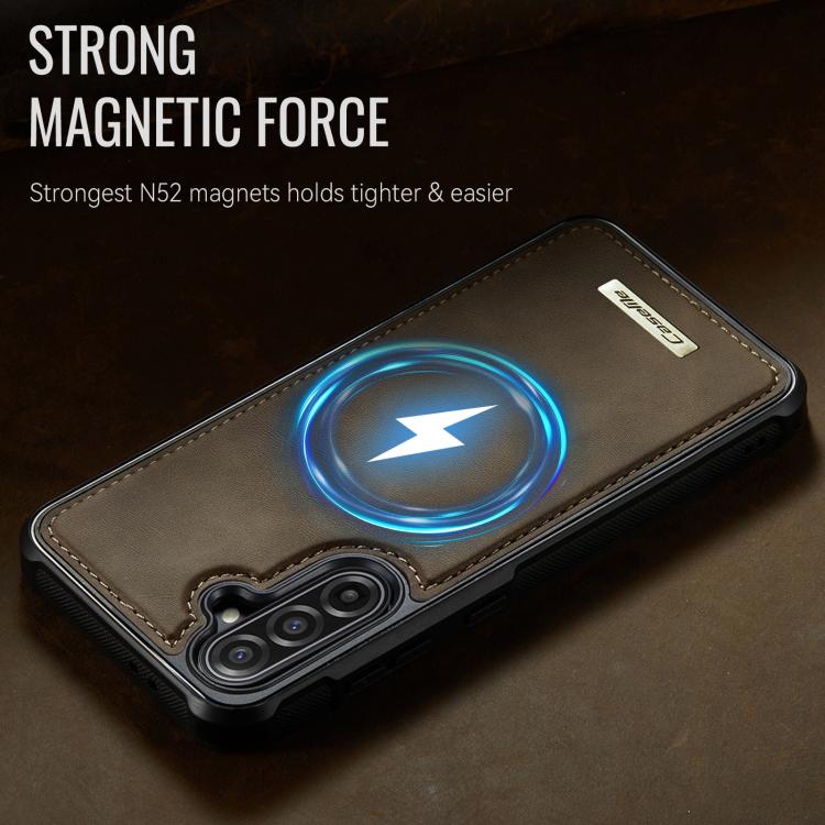 For Samsung Galaxy A56 5G CaseMe C69 Series Magnetic Vegan Leather Back Phone Case