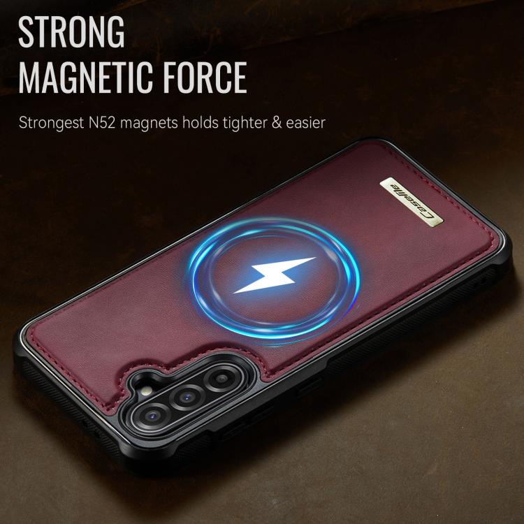 For Samsung Galaxy A56 5G CaseMe C69 Series Magnetic Vegan Leather Back Phone Case