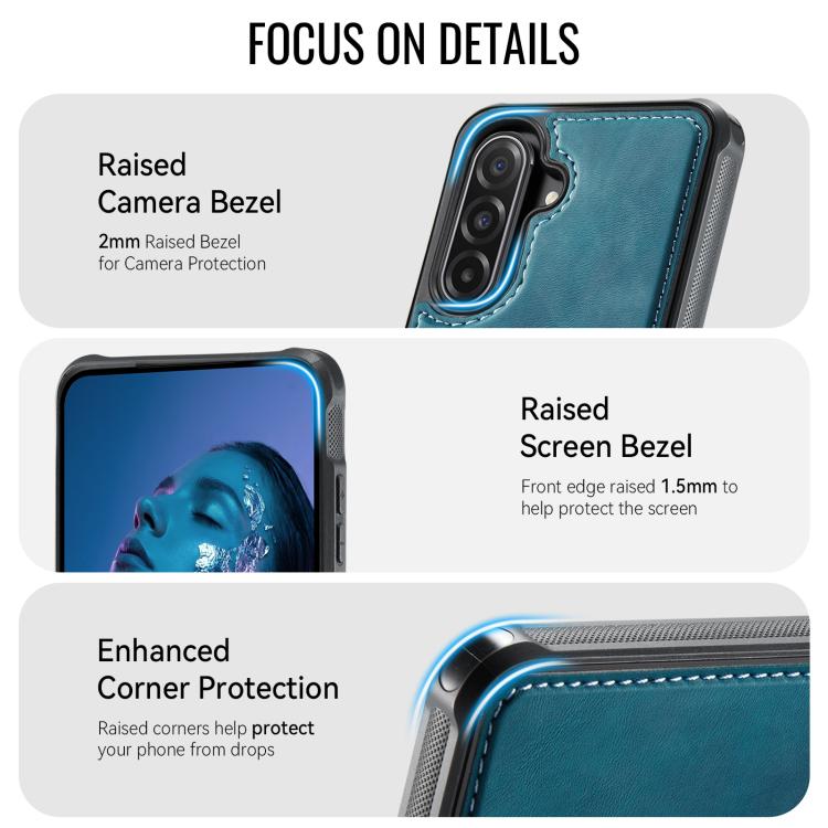 For Samsung Galaxy A56 5G CaseMe C69 Series Magnetic Vegan Leather Back Phone Case