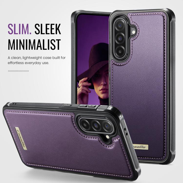 For Samsung Galaxy A56 5G CaseMe C69 Series Magnetic Vegan Leather Back Phone Case