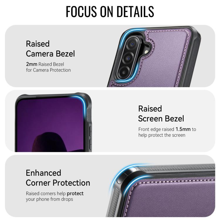 For Samsung Galaxy A56 5G CaseMe C69 Series Magnetic Vegan Leather Back Phone Case