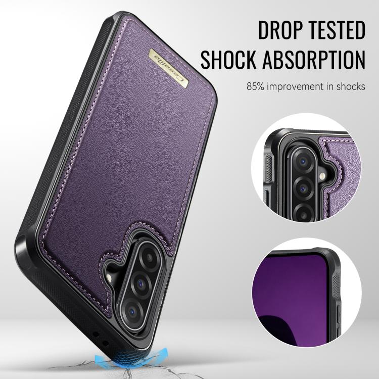 For Samsung Galaxy A56 5G CaseMe C69 Series Magnetic Vegan Leather Back Phone Case