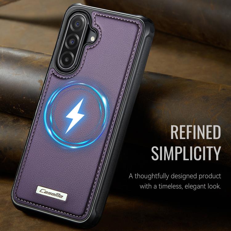 For Samsung Galaxy A56 5G CaseMe C69 Series Magnetic Vegan Leather Back Phone Case