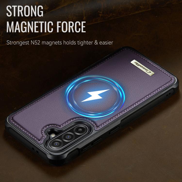 For Samsung Galaxy A56 5G CaseMe C69 Series Magnetic Vegan Leather Back Phone Case