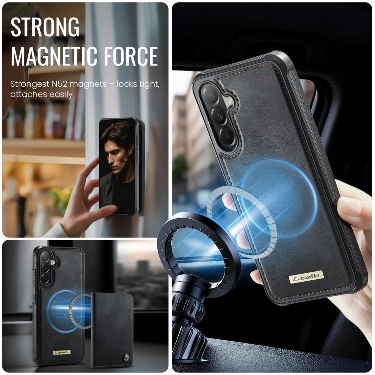 For Samsung Galaxy A57 5G CaseMe C69 Series Magnetic Vegan Leather Back Phone Case