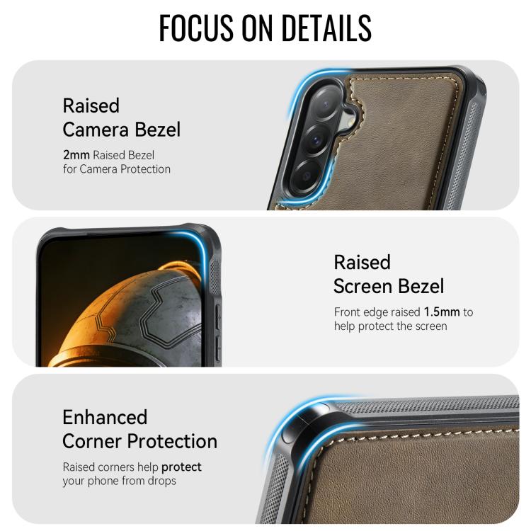 For Samsung Galaxy A57 5G CaseMe C69 Series Magnetic Vegan Leather Back Phone Case